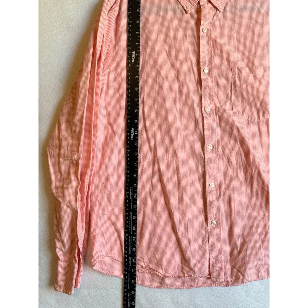 J.Crew‎ Men's Slim Fit Gingham Button Down Shirt XL Coral Pink Long Sleeve - Picture 6 of 7